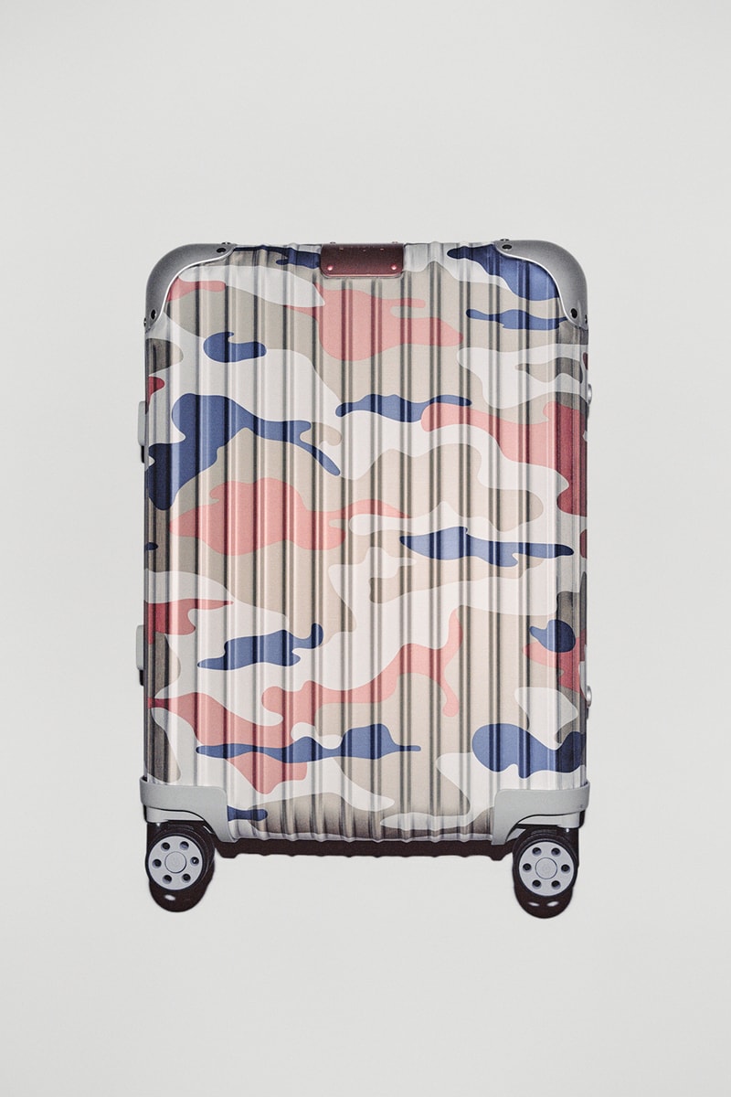 rimowa original aluminium suitcase luggage camouflage limited edition cabin green pink colorway