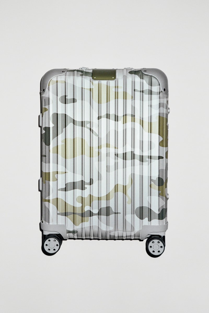 rimowa original aluminium suitcase luggage camouflage limited edition cabin green pink colorway