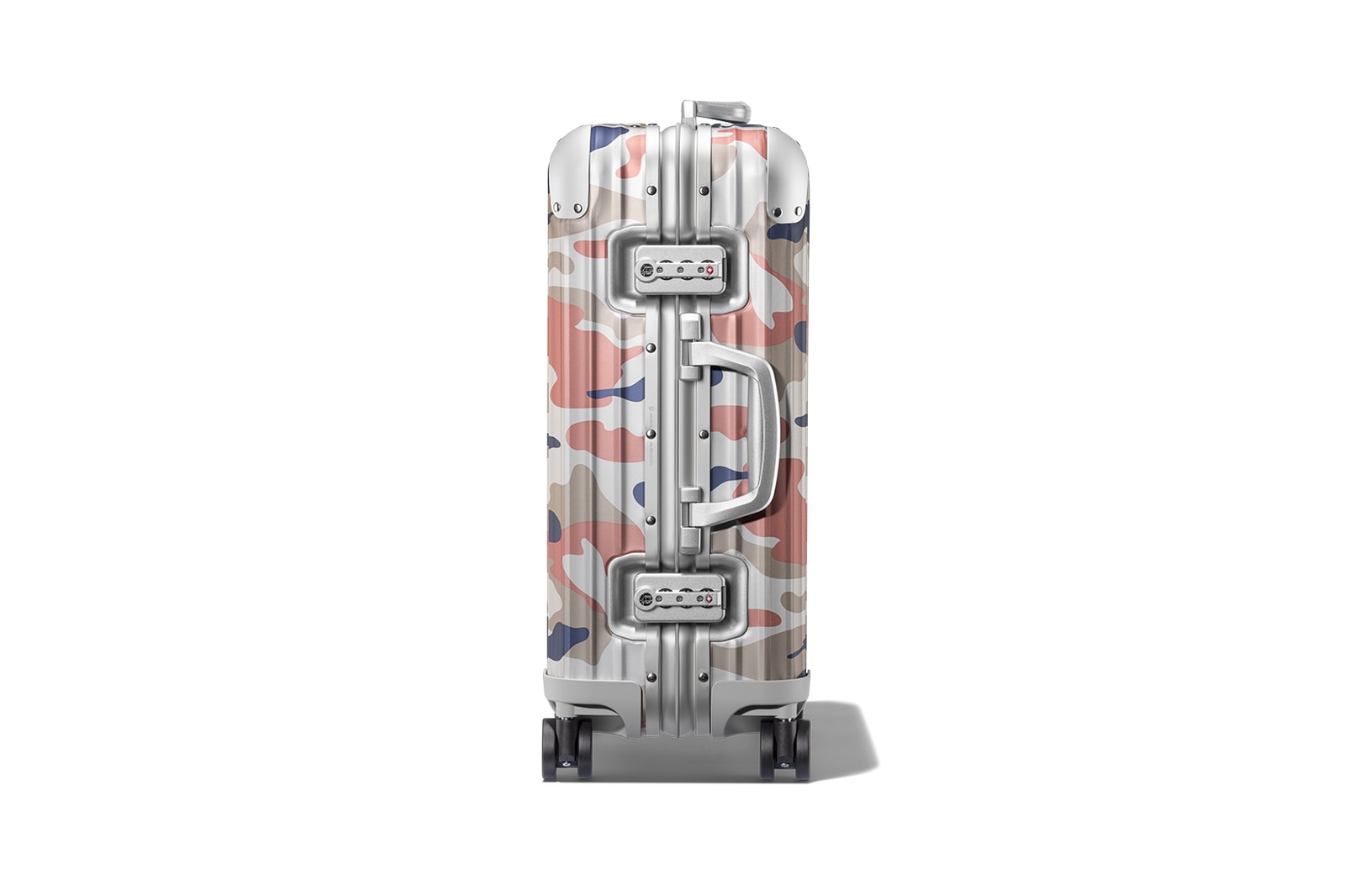 rimowa original aluminium suitcase luggage camouflage limited edition cabin green pink colorway