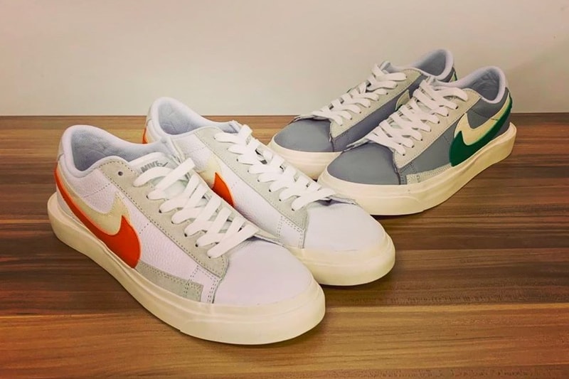 sacai x Nike Blazer Low Grey Green Orange White