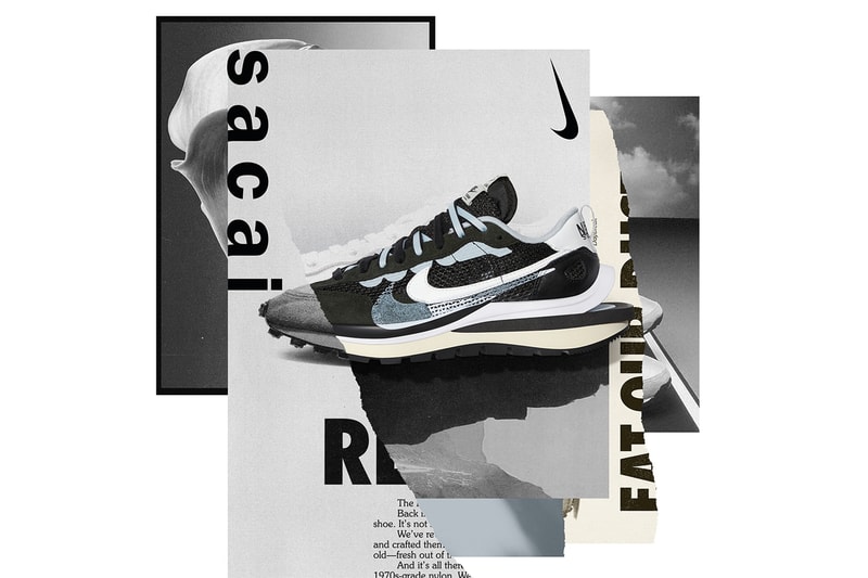 sacai nike vaporwaffle black summit white red blue burgundy sneakers collaboration release date info