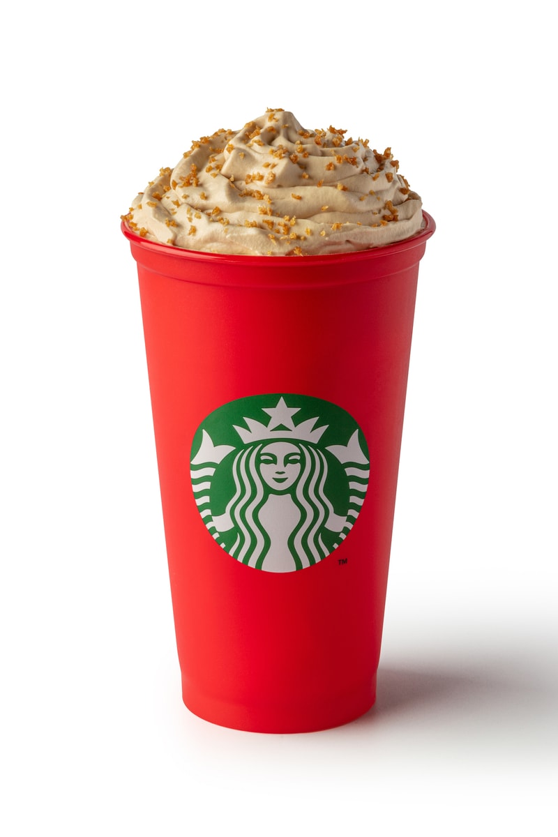 Starbucks Christmas Menu Drinks Eggnogg Toffee Nut Latte Beverages Hot Cold Frappuccino