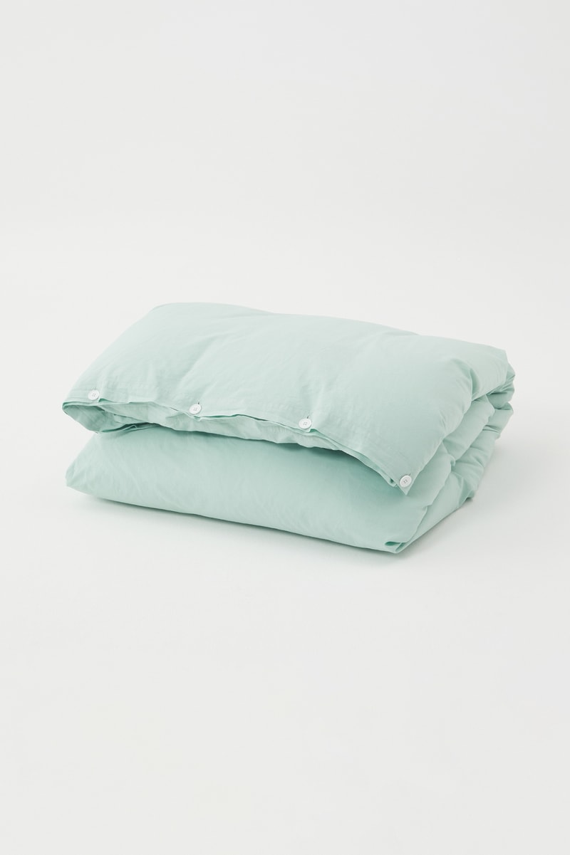 Tekla Percale Sheets Bedding Subtle Mint Green Cotton