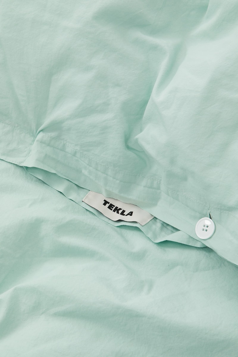 Tekla Percale Sheets Bedding Subtle Mint Green Cotton