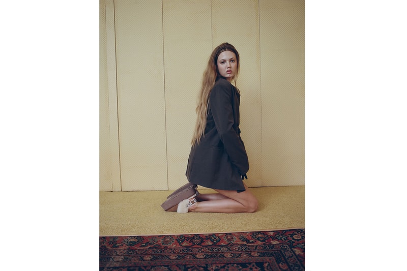 ugg fall winter campaign classic ii boots funkette fluff yeah sandals aubriana clogs lindsey wixson ama elsesser