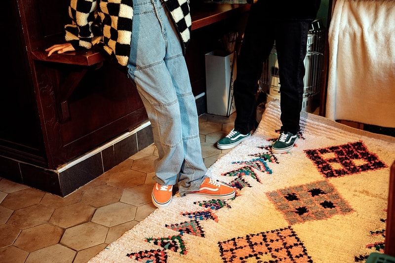 Vans Old Skool Slip-On Sherpa Fleece Black Green Orange