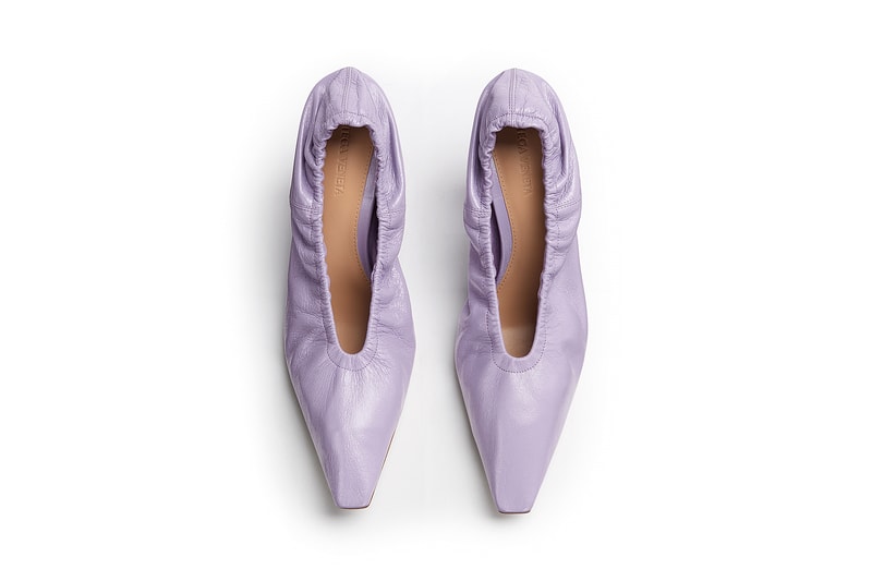 Bottega Veneta Almond Pumps Glitter Heel Purple Pink