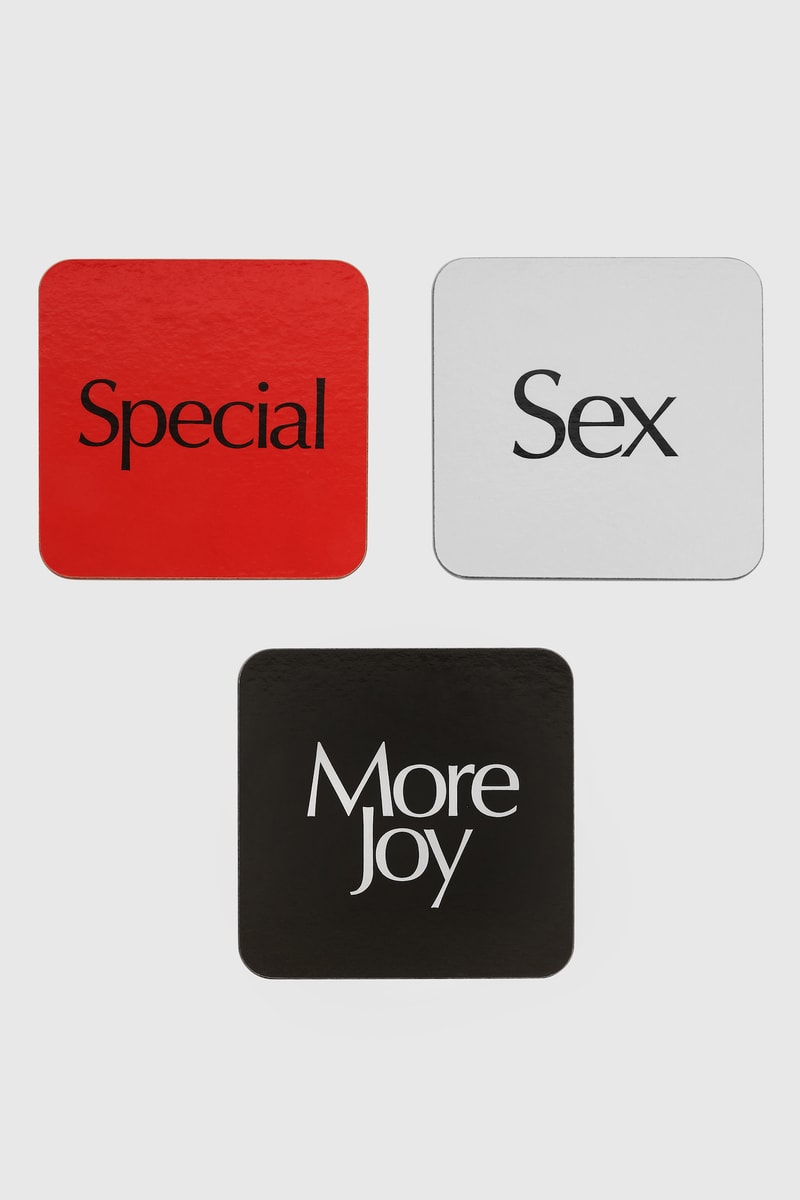 Christopher Kane More Joy Festive Collection Release Earrings Door Mat Vinyl Robe Sex Print Love 