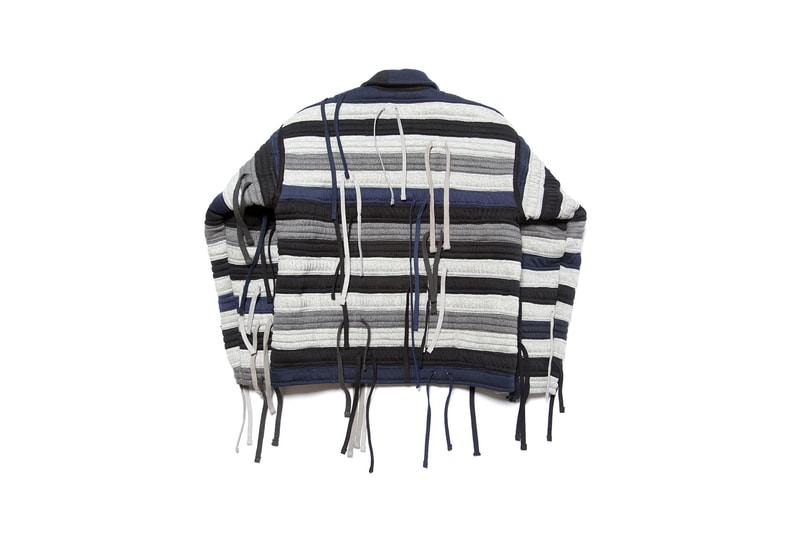clothsurgeon nike waist band jacket vest reconstructed project sustainable navy blue white black