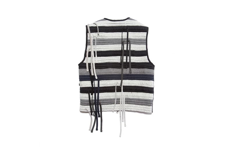clothsurgeon nike waist band jacket vest reconstructed project sustainable navy blue white black