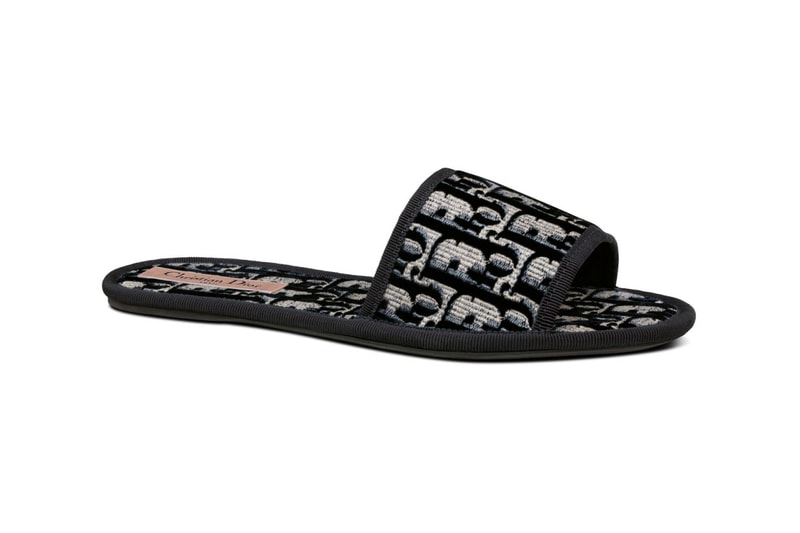 Dior Chez Moi Slides Ankle Boots Oblique Embroidered Velvet Blue