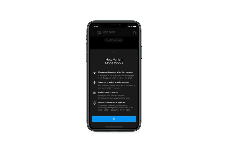 Facebook Messenger Instagram Vanish Mode DM Messages Feature