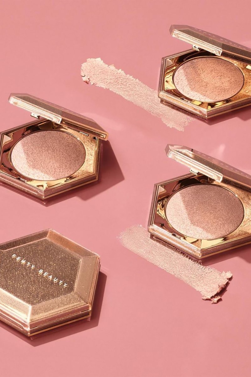 fenty beauty rihanna diamond bomb all over veil highlighter rose rave royal icing new shades makeup