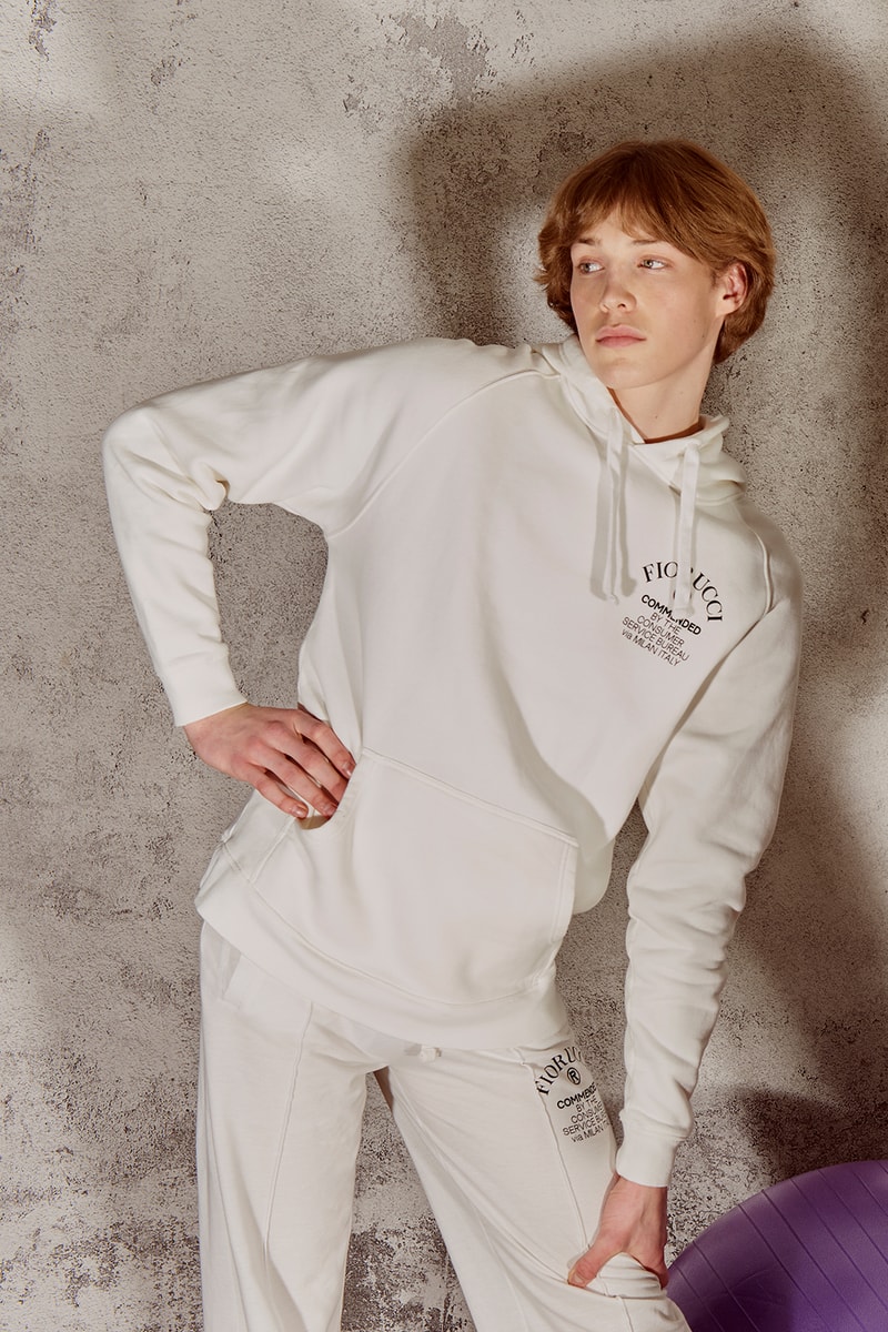 fiorucci commended collection unisex loungewear jackets hoodies sweaters tees purple white navy blue 