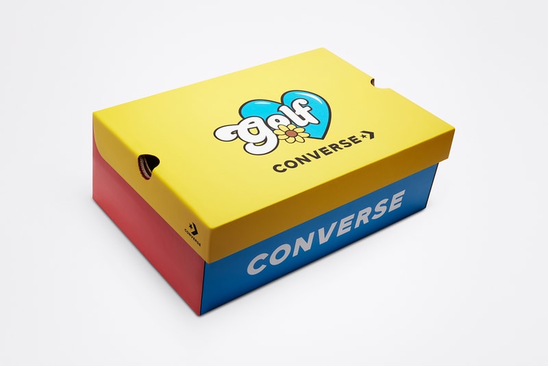 golf wang tyler the creator converse collaboration chuck 70 sneaker light blue polka dots colorway green red yellow white sneakerhead footwear shoes