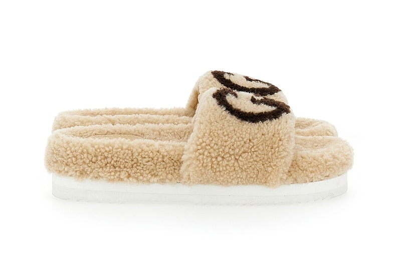 Gucci Eileen slides Shearling GG Logo Teddy Slippers Holiday 2020 Fall Winter Beige Brown