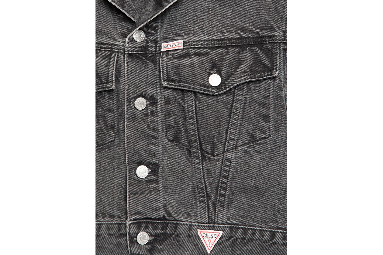 guess vintage jeans denim program 80s 90s triangle logo jackets vests sweaters launch