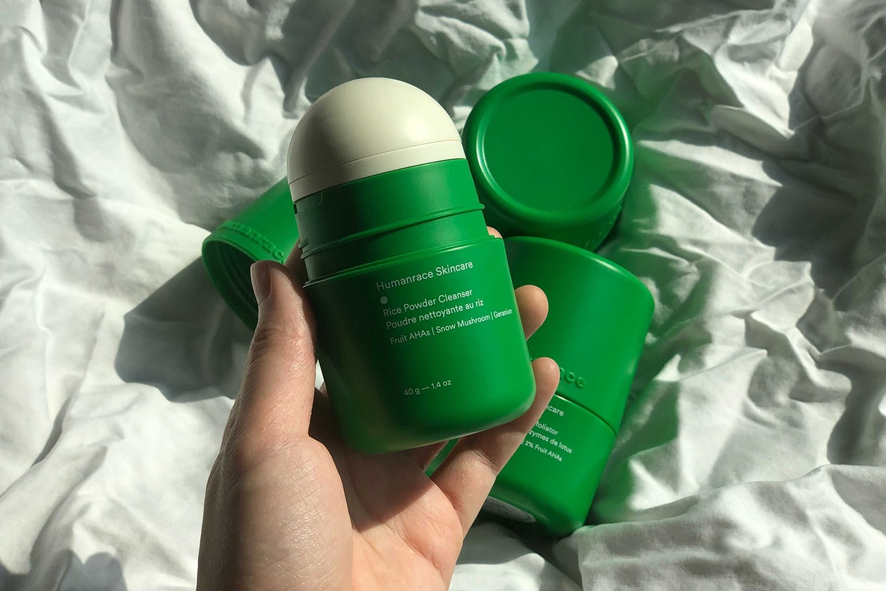 pharrell humanrace skincare review vegan sustainable refillable powder cleanser exfoliator moisturizer cream