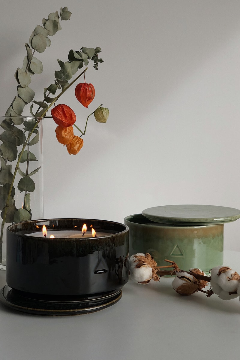 IKEA Ben Gorham Scented Candle OSYNLIG Home Fragrance Decor Pot Vessel Lid Byredo Founder Tobacco Honey Cotton flower apple blossom