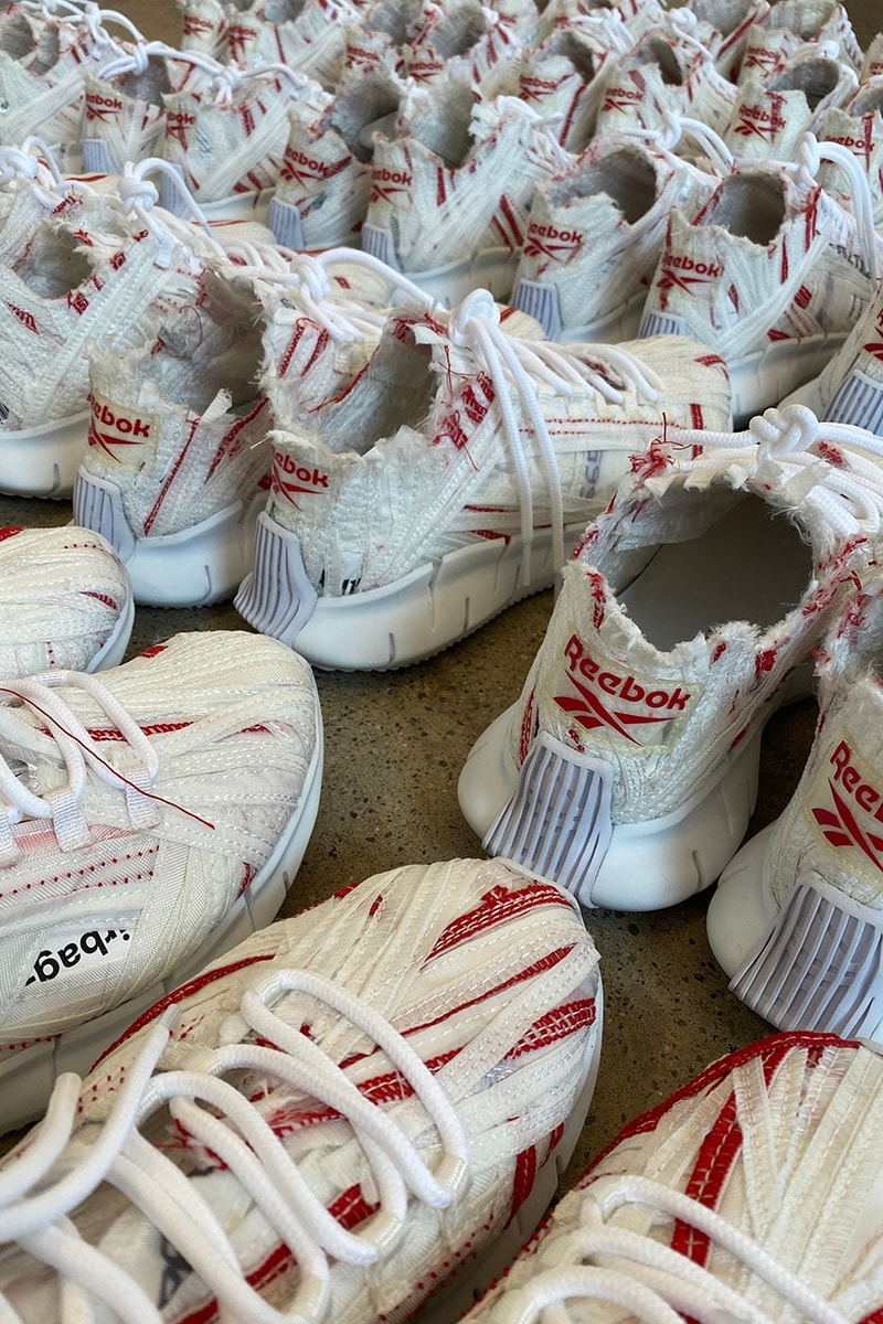 KANGHYUK x Reebok Zig Kinetica Advanced Concepts Release Sneaker Shoe Black White Red Leftover Materials