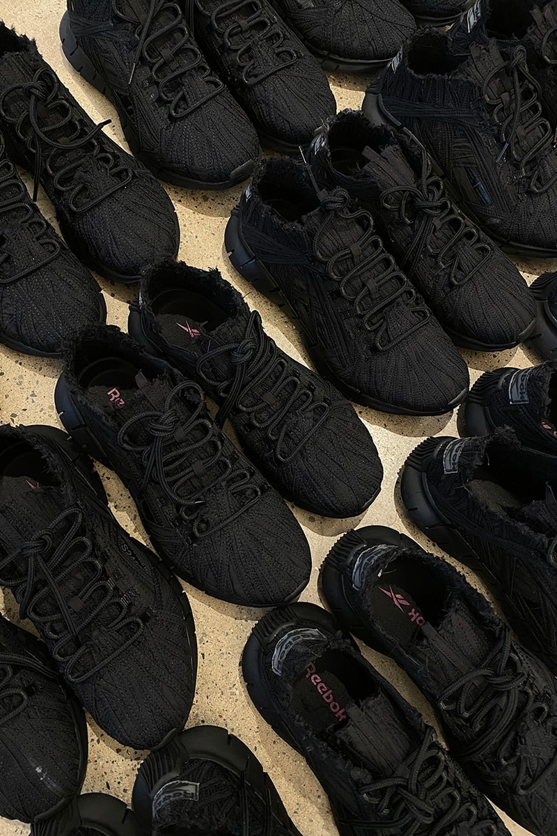 KANGHYUK x Reebok Zig Kinetica Advanced Concepts Release Sneaker Shoe Black White Red Leftover Materials