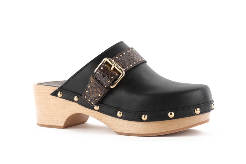 Louis Vuitton Luxury Leather Clogs Wooden Sandal Monogram Shoe Print Pattern Trend