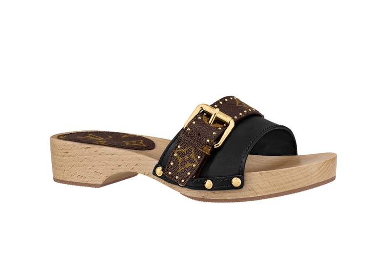 Louis Vuitton Luxury Leather Clogs Wooden Sandal Monogram Shoe Print Pattern Trend