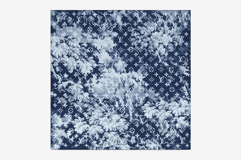 Louis Vuitton Face Mask Bandana COVID-19 Set Monogram Tapestry Print Blue White Logo Monogram 