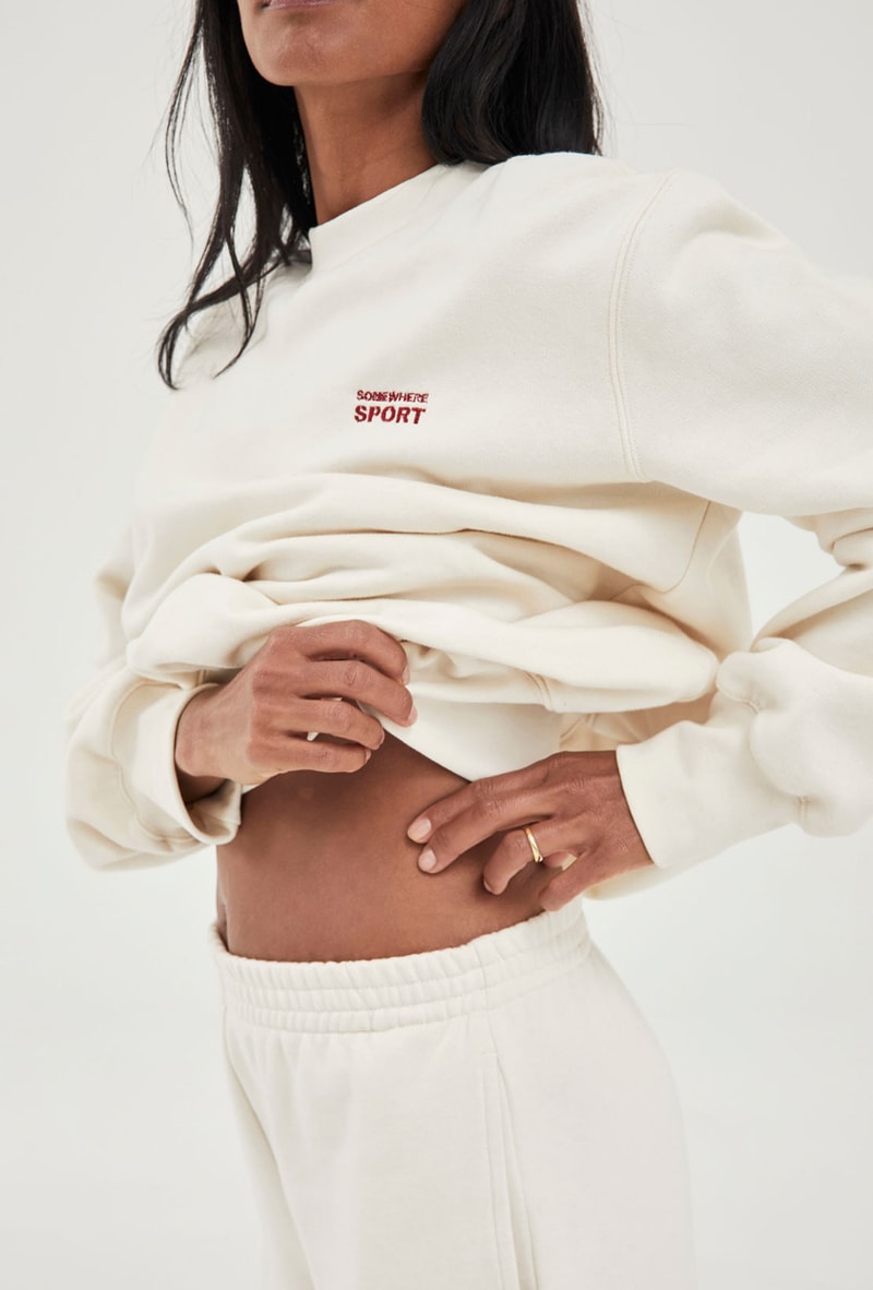 maggie marilyn somewhere sport loungewear sweatshirts track shorts tshirts sustainable eco-friendly dtc model announcement