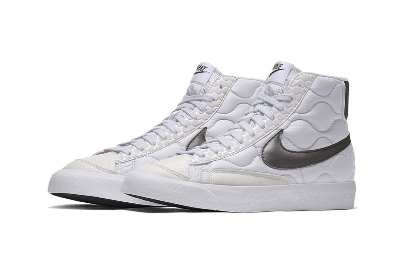 Nike Blazer Mid Retro 3M Quilted Upper Sneaker Padded Texture Fall Winter Shoe Silhouette Nike Blazer Mid Vintage '77 3M