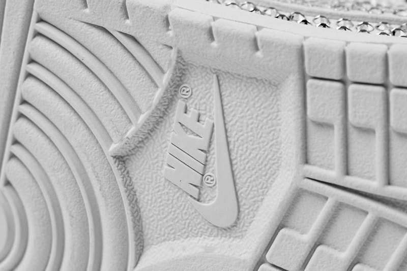nike cactus plant flea market cpfm collaboration dunk low sneakers swarovski crystals rhinestones platinum white shoes sneakerhead footwear