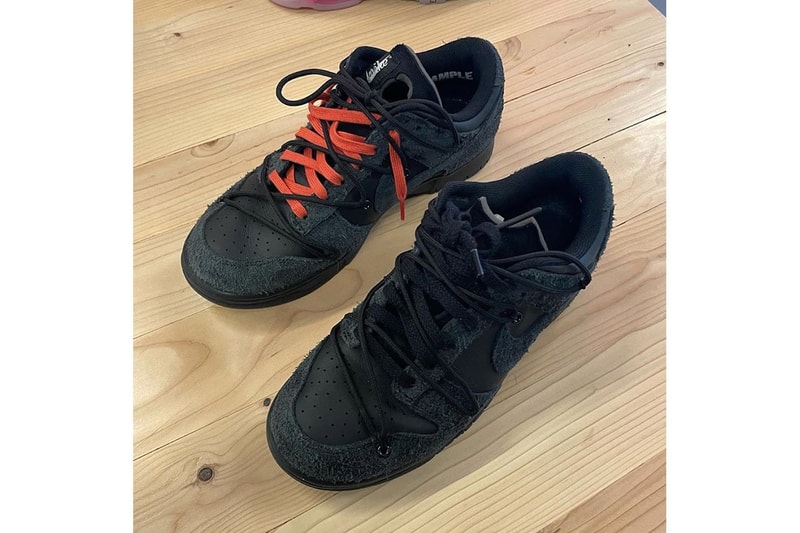 nike off white virgil abloh collaboration dunk low sneakers black colorway shoes sneakerhead footwear