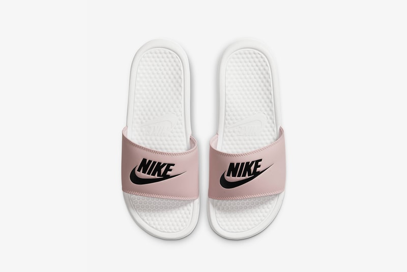 nike womens benassi jdi slides slippers pastel pink white