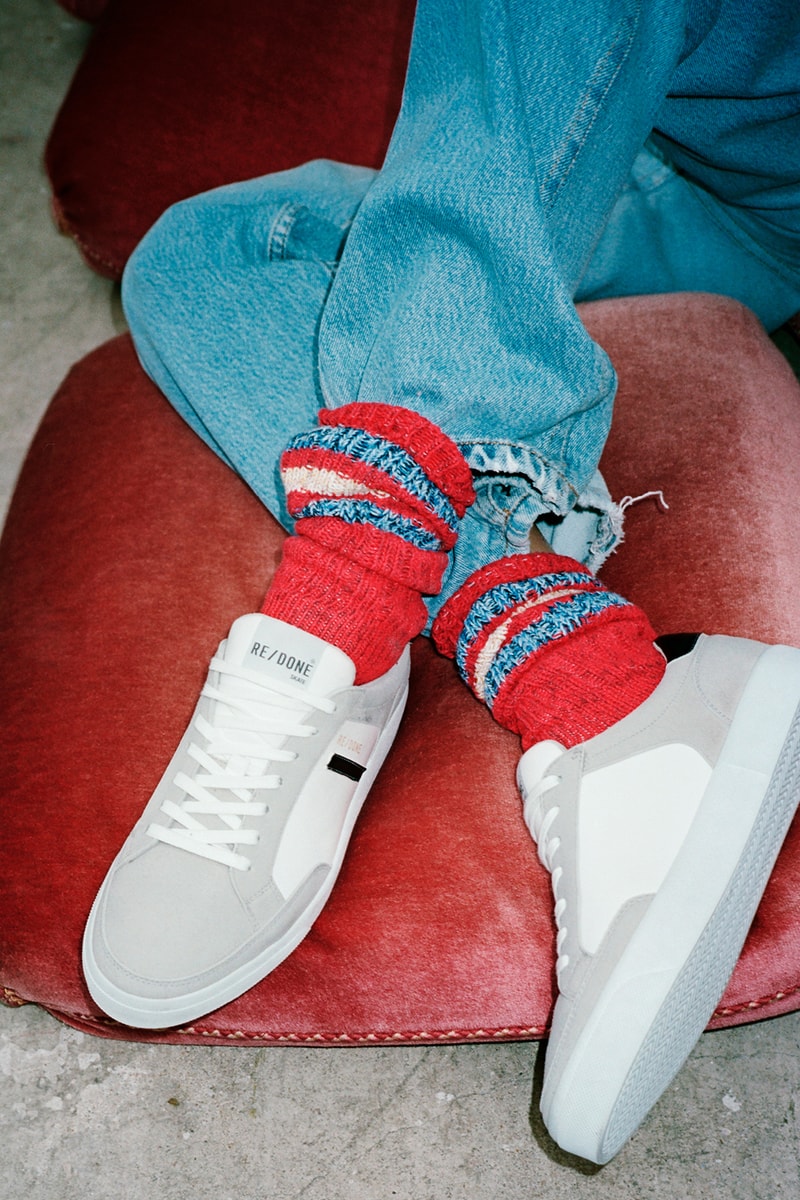 re done eco sneakers white gray colorway sustainable recycled shoes footwear sneakerhead