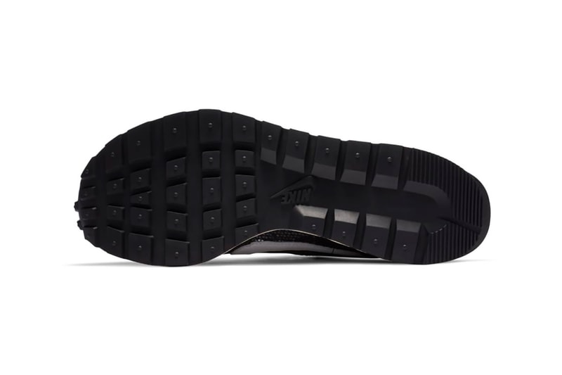sacai nike collaboration vaporwaffle sneakers black white pink blue colorway sneakerhead footwear shoes chitose abe