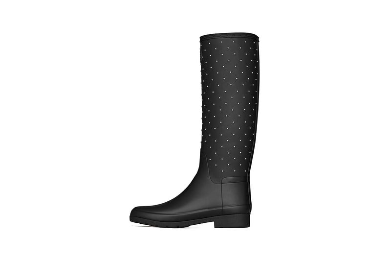 Saint Laurent Hunter Rain Boots Collaboration Studded Rubber Black
