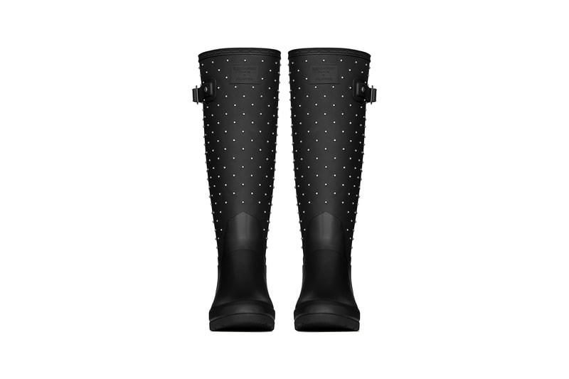 Saint Laurent Hunter Rain Boots Collaboration Studded Rubber Black