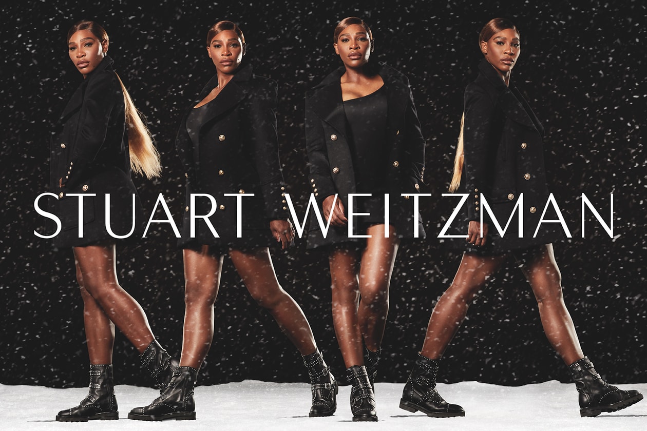 Serena Williams Stuart Weitzman Winter Collection Campaign 5050 Lift Boot Chain Bootie