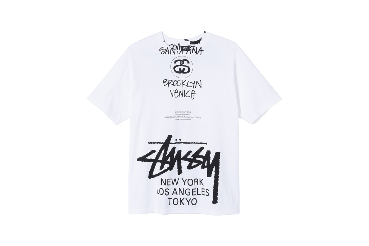 stussy 40 anniversary world tour t shirt tee collection virgil abloh marc jacobs