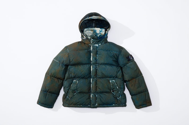 supreme stone island fall collaboration outerwear jackets hoodies bucket hats white black orange