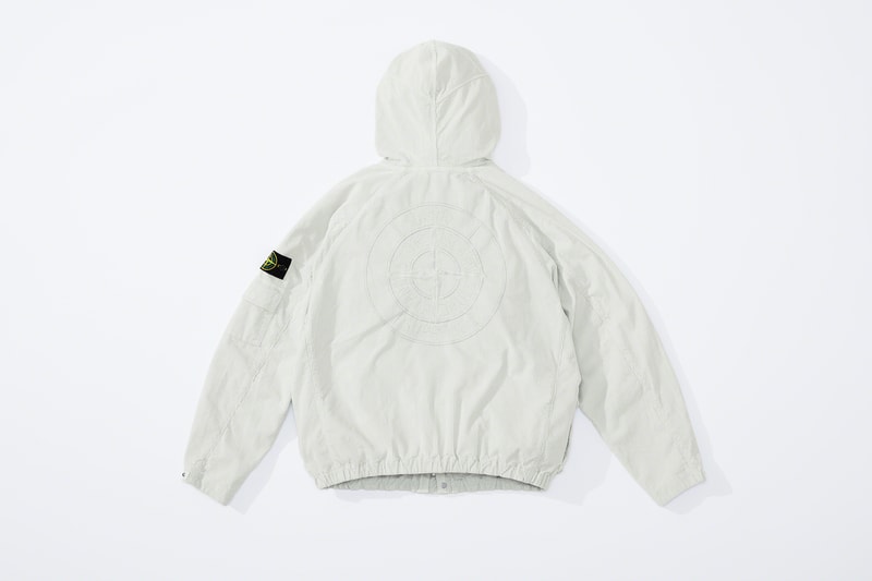 supreme stone island fall collaboration outerwear jackets hoodies bucket hats white black orange
