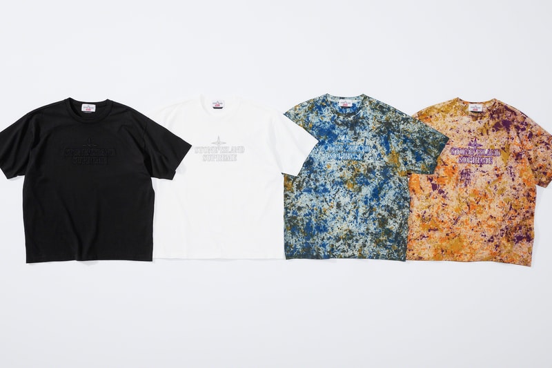 supreme stone island fall collaboration outerwear jackets hoodies bucket hats white black orange