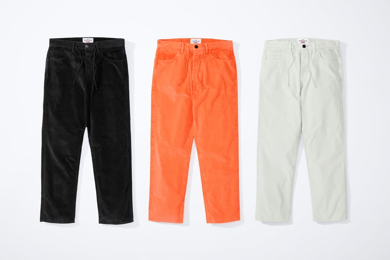 supreme stone island fall collaboration outerwear jackets hoodies bucket hats white black orange