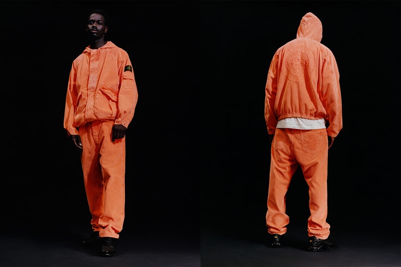 supreme stone island fall collaboration outerwear jackets hoodies bucket hats white black orange