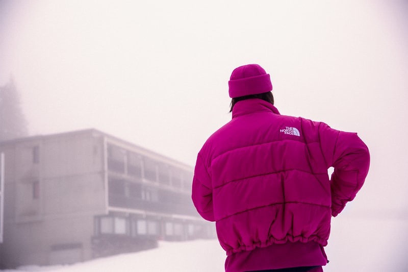 the north face snow rogue collection outerwear jackets puffer fleece pants hats beanies pink yellow blue 