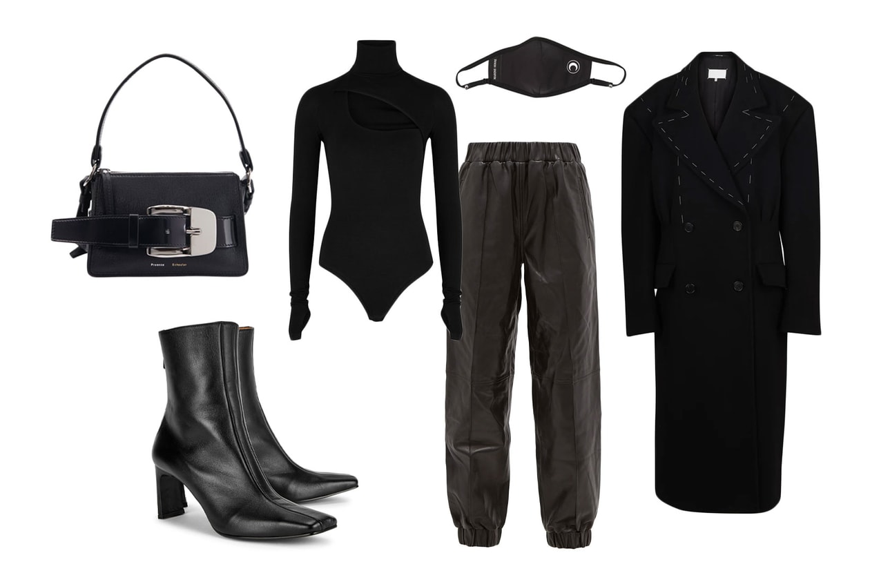 tracksuits styling guide editors outfit all black maison margiela ganni alix marine serre mask reike nen boots