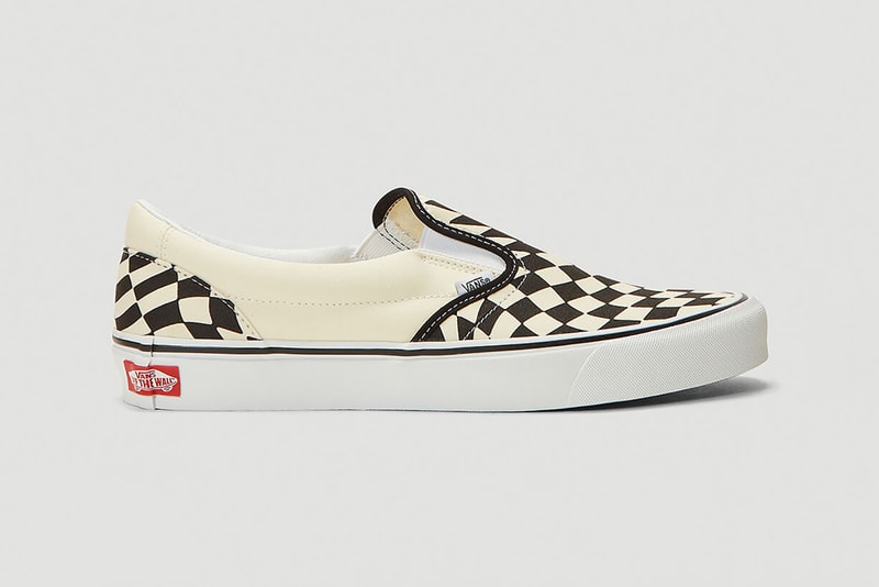 vans checkerboard slip on twist sneakers white cream black colorway sneakerhead footwear shoes