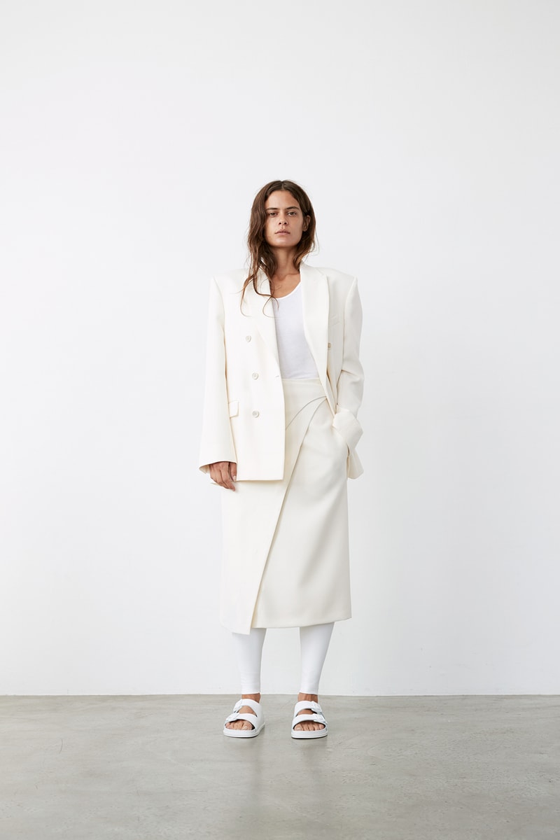 wardrobe nyc permanent collection minimal coats outerwear jackets pants skirts white black shirts