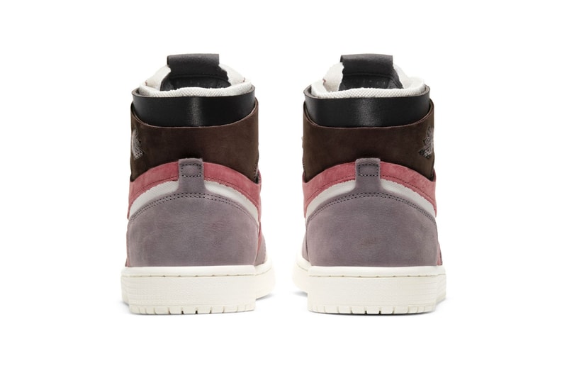 nike air jordan 1 aj1 zoom womens sneakers rust pastel muted pink side heel rear back