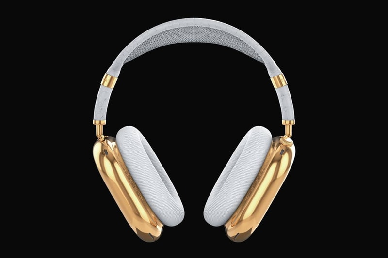 apple airpods max gold plated headphones caviar custom white